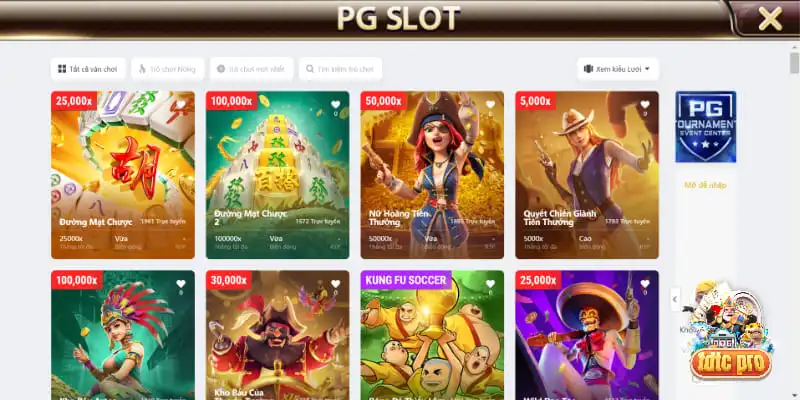 PG Slot là đối tác cung cấp game uy tín của cổng game tdtc