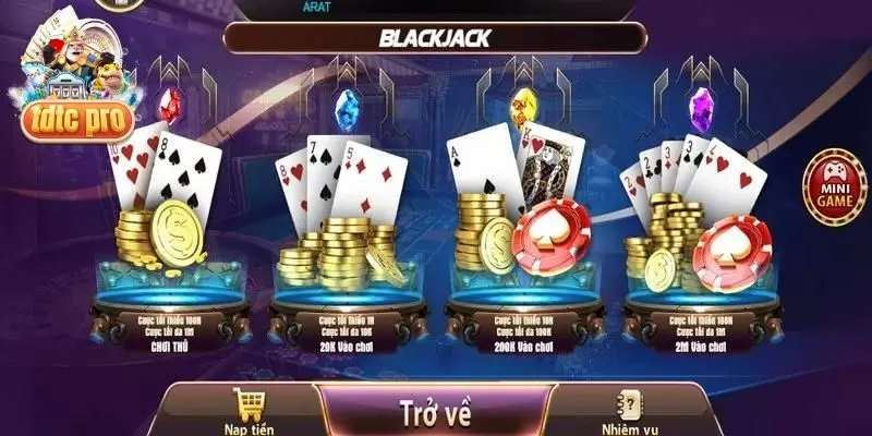 Chọn game bài Blackjack tại tdtc